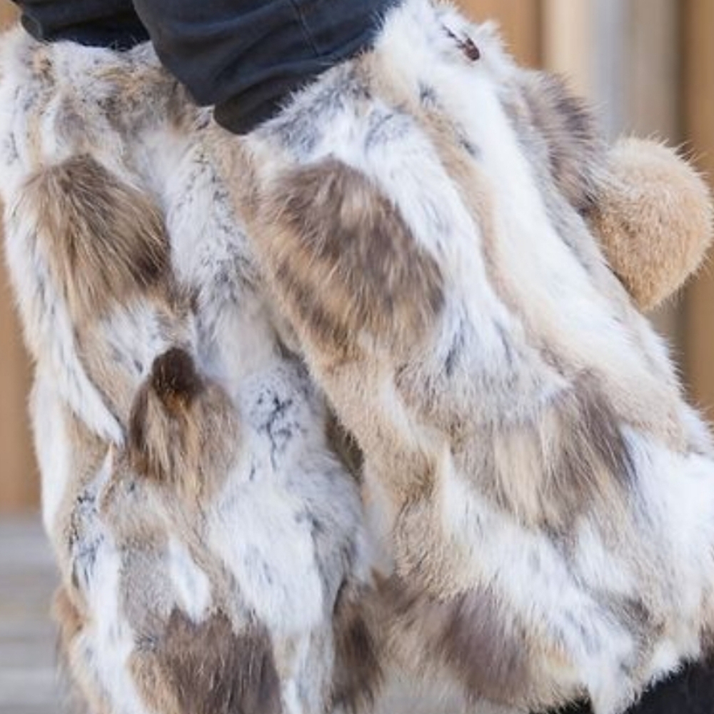 Mitchie's genuine Rabbit lapin leg warmers Fur